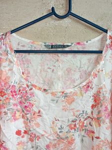 Oversized Floral Print Lightweight Top