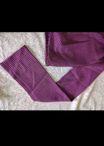 Zara Purple Gingham Tie-Front Crop Top