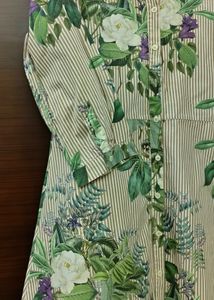 Floral Striped Shirt Dress