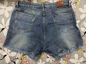 Distressed Denim Shorts