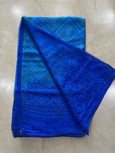 Blue Bandhani Saree