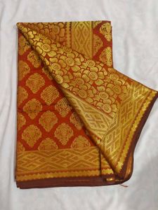 Elegant Red &amp; Gold Silk Saree