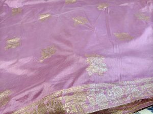 Beautiful Lilac Saree with Gold Brocade