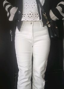 White Strechable Warmer Pant
