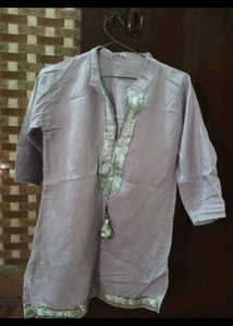 Light Purple Kurta and sea blue colour
