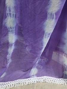 Purple Tie-Dye Dupatta with Lace
