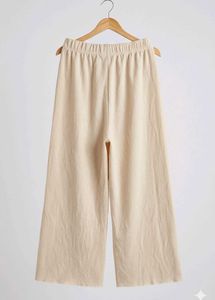 Beige Wide Leg Pants