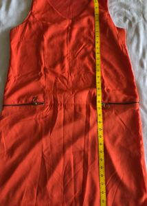 Bright Orange Sleeveless Dress