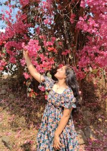 Floral Print Tiered Midi Dress