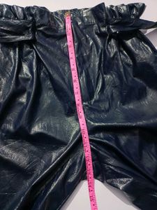 Mango Blue Faux Leather Pants Free Size 28 to 34
