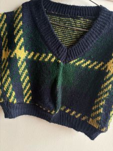 sale !!!Plaid Knit Sweater Vest Top