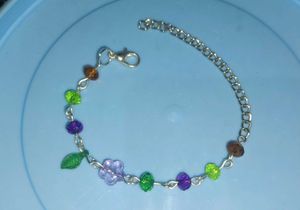 Y2K Flower &amp; Leaf Charm Bracelet