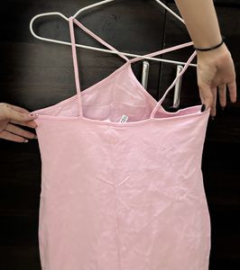 Pink Mini Bodycon Dress with Criss-Cross Straps