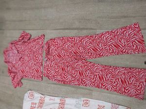 Stylish Red Zebra Print Co-ord Set