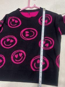 Smiley Face Knit Sweater