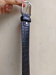 Classic Black Crocodile Print Belt