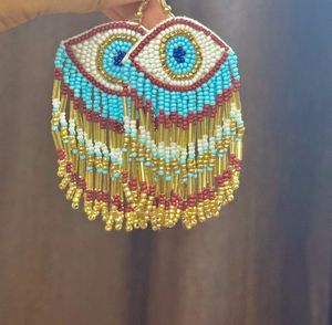 Evil Eye Beaded Dangle Earrings