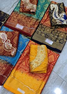 Elegant Red &amp; Gold Saree