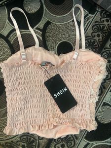 Shein Padded Lace Floral Blouse