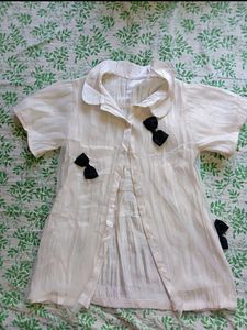 🎀🕊️ Coquette White Baby Doll Top 🕊️🎀