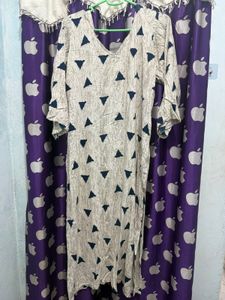 white & Indigo Geometric Printed Kurta & Pants Set