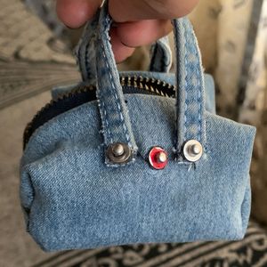 Denim Pouch with Zipper