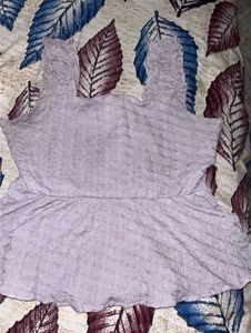 Lavender Smocked Peplum Top