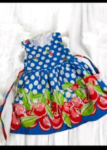 Blue Cherry Polka Dot Frock
