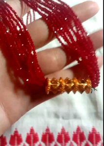 Red Beaded kanchi Tilhari