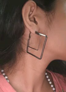 Geometric Square Hoop Earrings