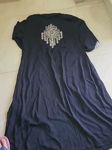 Elegant Black Embellished Abaya Style Gown