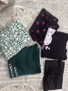 Cute Heart Print Pajama Set of 3