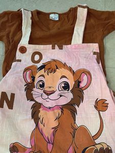 Cute Lion Overalls Set