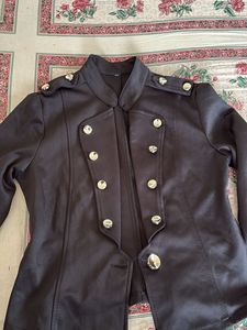 Stylish Black Military-Style Jacket