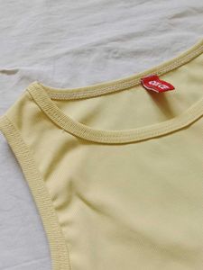 Solid Butter Yellow Tank Top