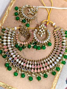 Stunning Mirror Work Necklace &amp; Earring Set