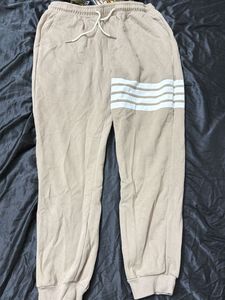 Men's Beige Striped Joggers