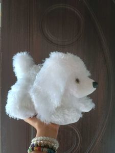 New unused White furry Plush Dog soft Toy