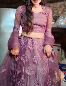 Stunning Lilac Embroidered Lehenga Choli Dupatta