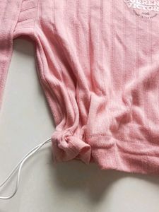 Pink Ribbed Crop Top