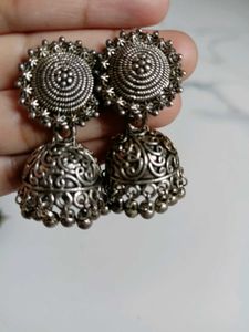 Handcrafted Silver Filigree Jhumkas