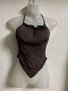 Brown Halter Neck Top