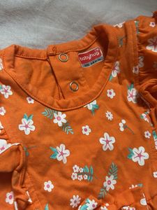 Adorable Orange Floral Baby Dress