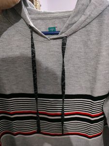 Striped Hoodie - Gray