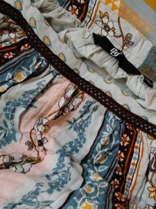 Boho Print Tie-Waist Maxi Dress