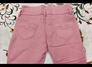 Pink Lace Topwith Jean Set