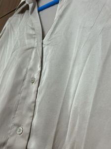 H&amp;M Satin Button-Up Shirt