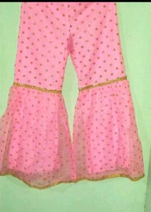 Pink Embroidered  set kurta farara dupatt