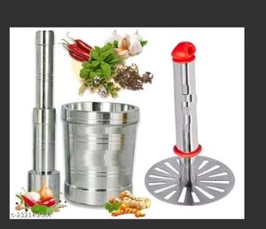 Combo Of Aluminum Okhli And Kitchen Masher🥰🥳