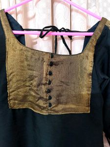 Elegant Dark Green & Gold Tunic